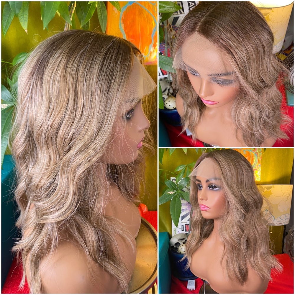 Lace front wig- mixed champagne honey blonde